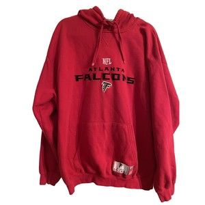 Atlanta Falcons NFL Team Apparel Red Pullover Hoodie Sweatshirt Men’s (See pics)